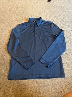 Axist Men's Long Sleeve Polo - Navy Blue.    (19)